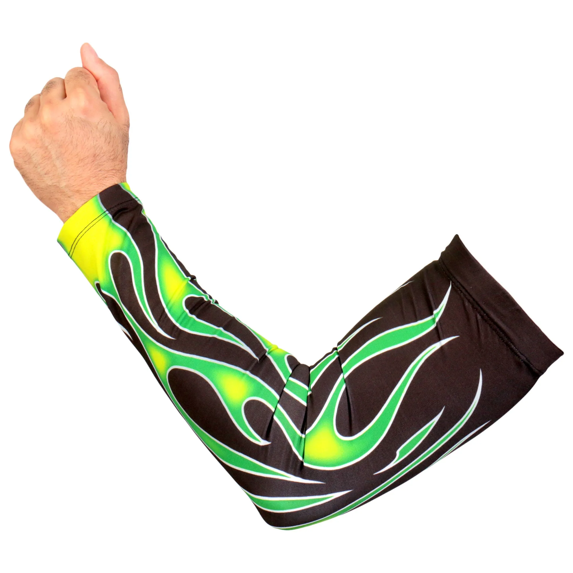 Hot Leathers ARM1006 Flames Green Arm Sleeve