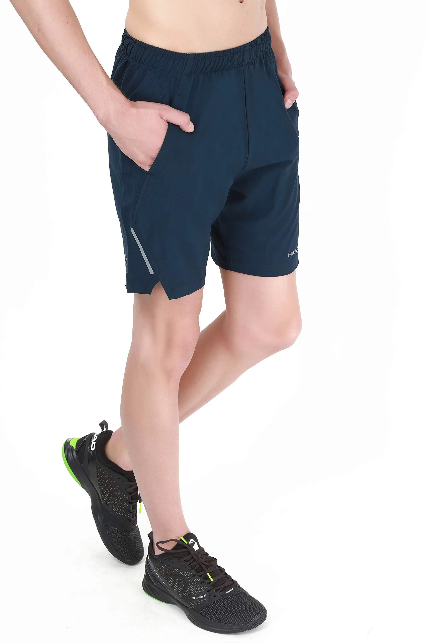 HPS-1087 Polyester Tennis Shorts for Mens | Size - Large | Colour - Dark Navy