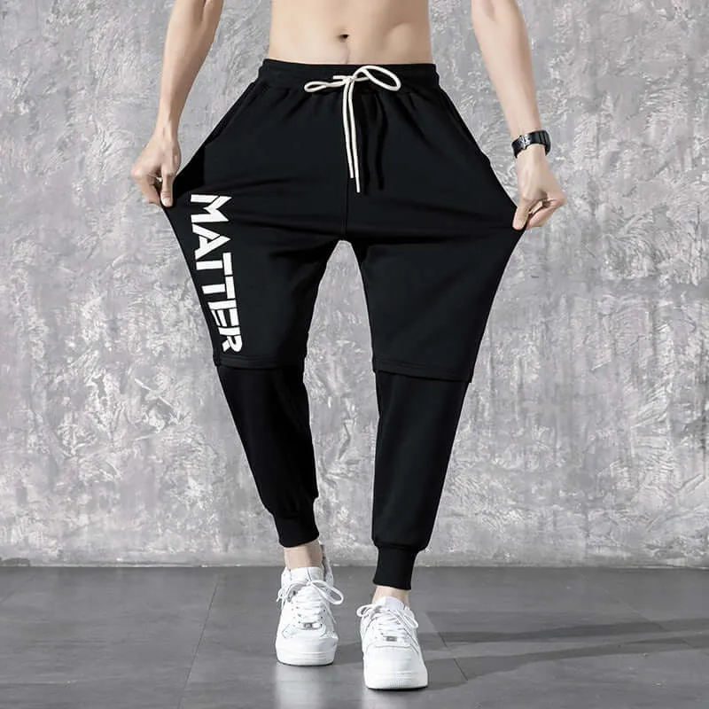 Ice silk sports bundles Summer nine pants men's loose Korean version of the trend weapon handsome straight stretch casual pants