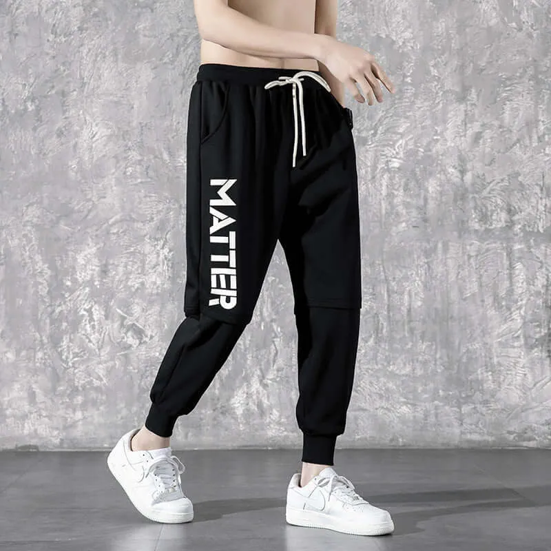 Ice silk sports bundles Summer nine pants men's loose Korean version of the trend weapon handsome straight stretch casual pants