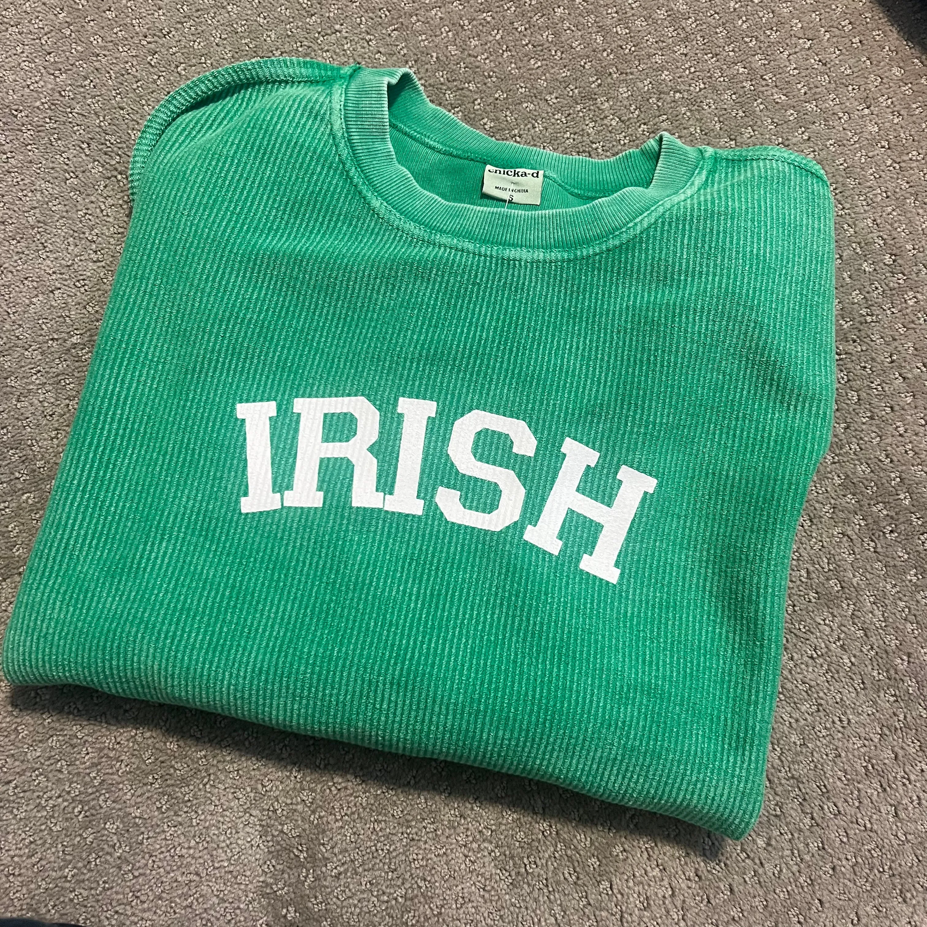 Irish corded sweatshirt