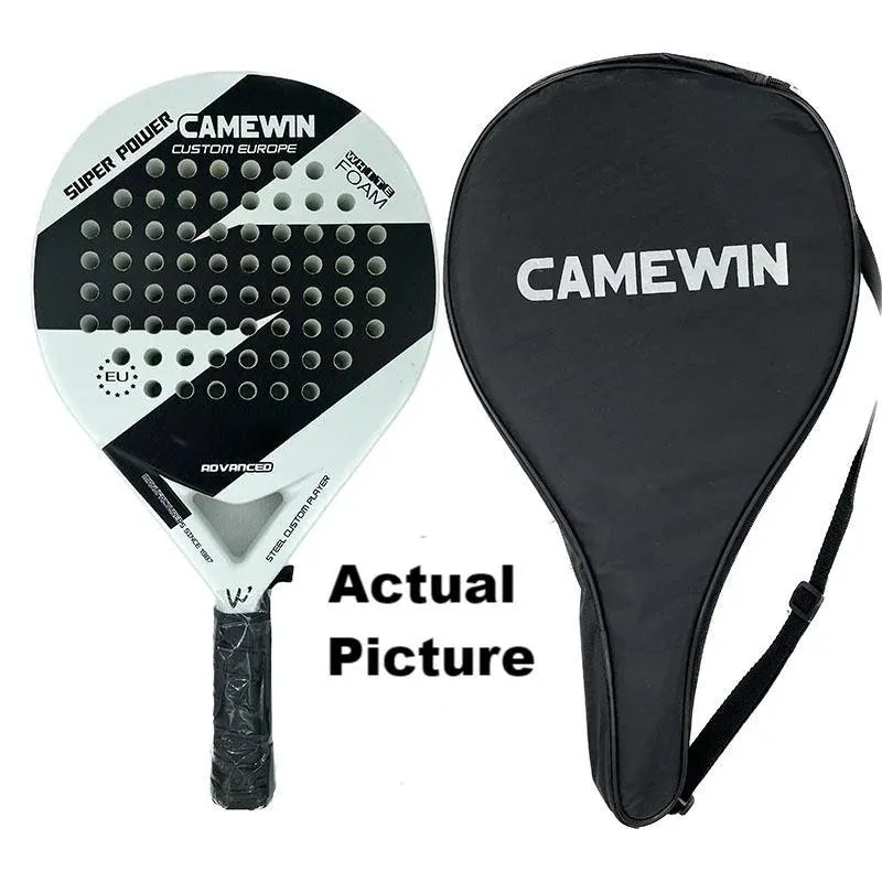 Kaiwei Blue and White Beach Appearance Tennis Racquet: 50% Carbon, Lightweight and Durable for Padel