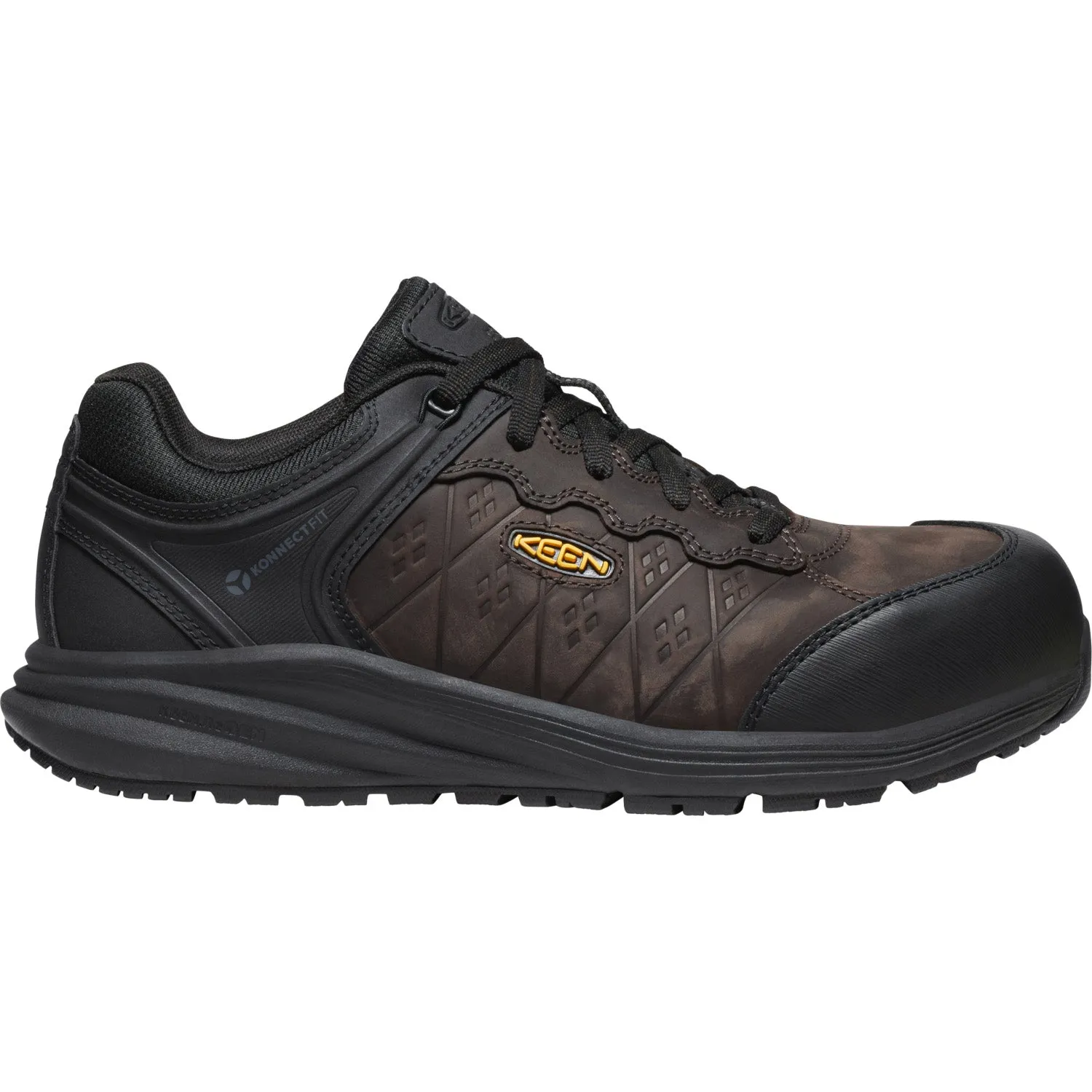 Keen Utility Mens Vista Energy ESD CT Coffee Bean/Black Leather Work Shoes