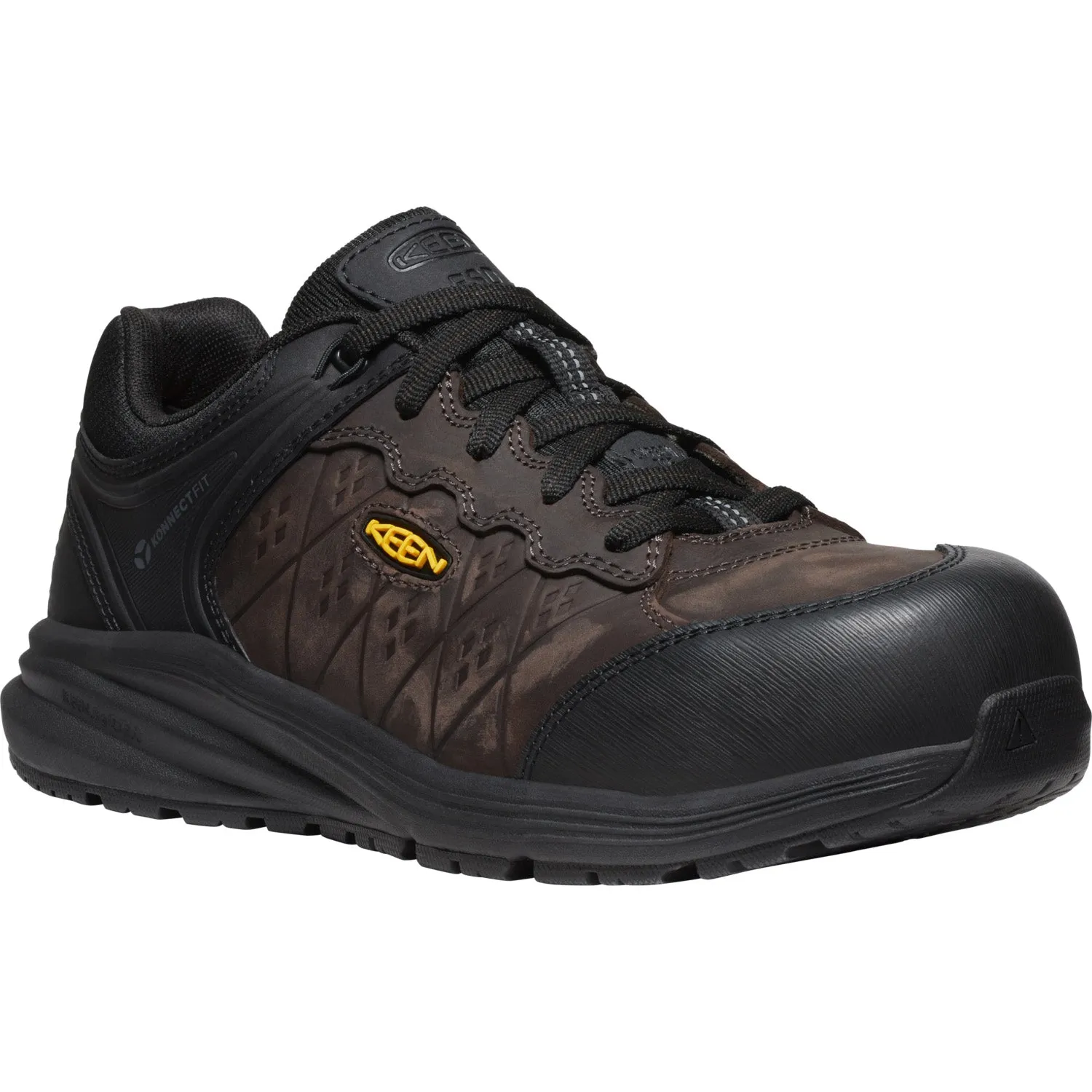 Keen Utility Mens Vista Energy ESD CT Coffee Bean/Black Leather Work Shoes