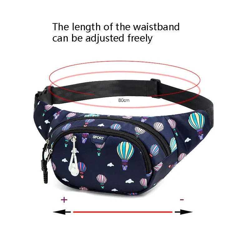 Ladies Sports Running Waist Bag Outdoor Leisure Cashier Wallet, Size: 10 inch(Balloon Dark Blue)