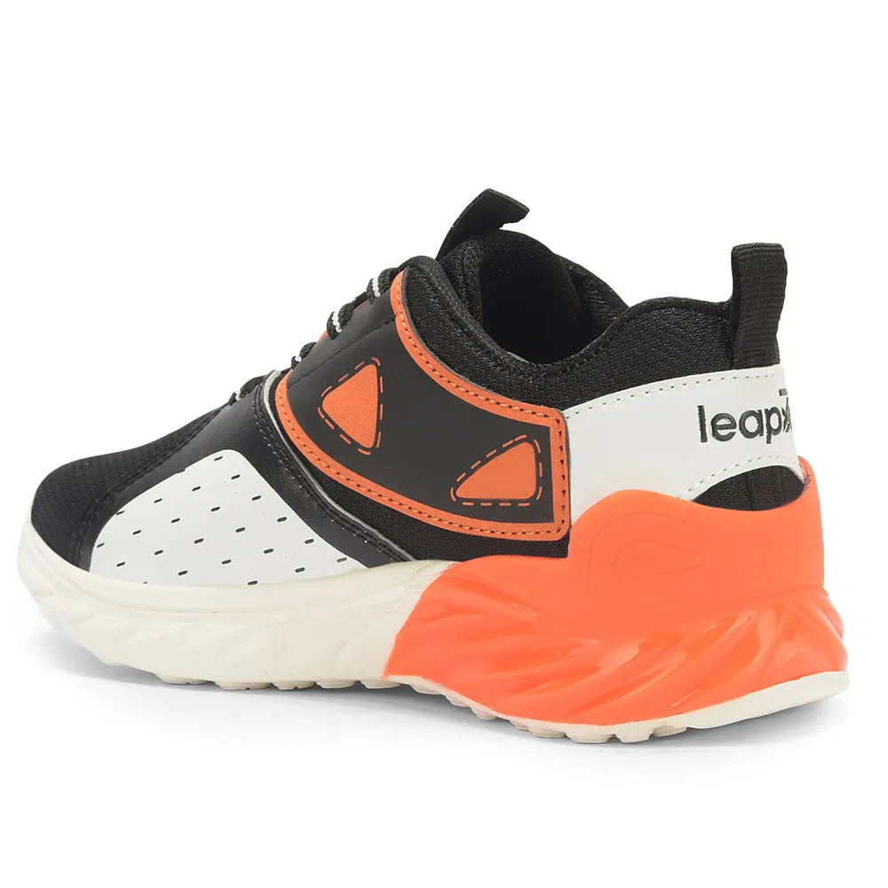 Leap7x By Liberty Kids ANTONY-E Black Sports Non Lacing Shoes