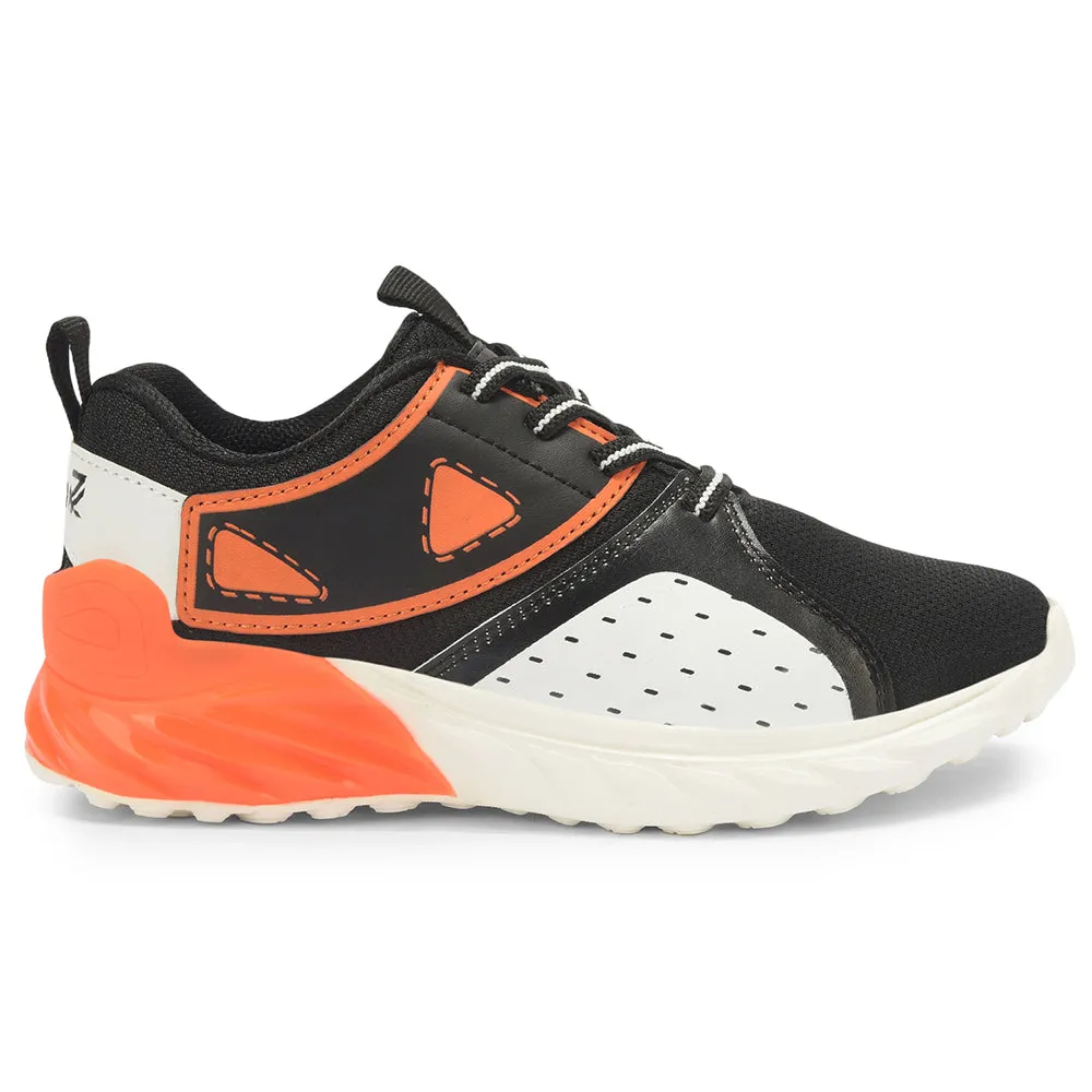 Leap7x By Liberty Kids ANTONY-E Black Sports Non Lacing Shoes