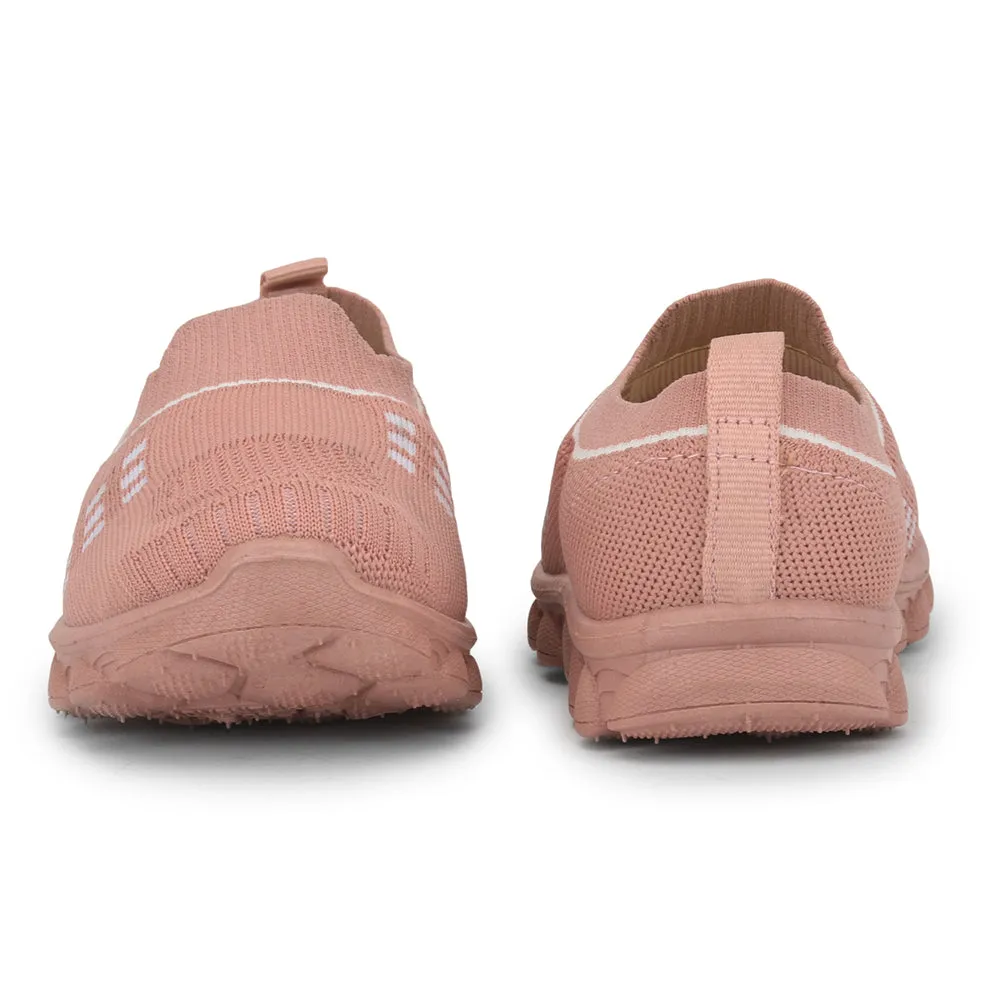 Lucy & Luke (Peach) Casual Non Lacing Shoes For Kids KDL-07 By Liberty