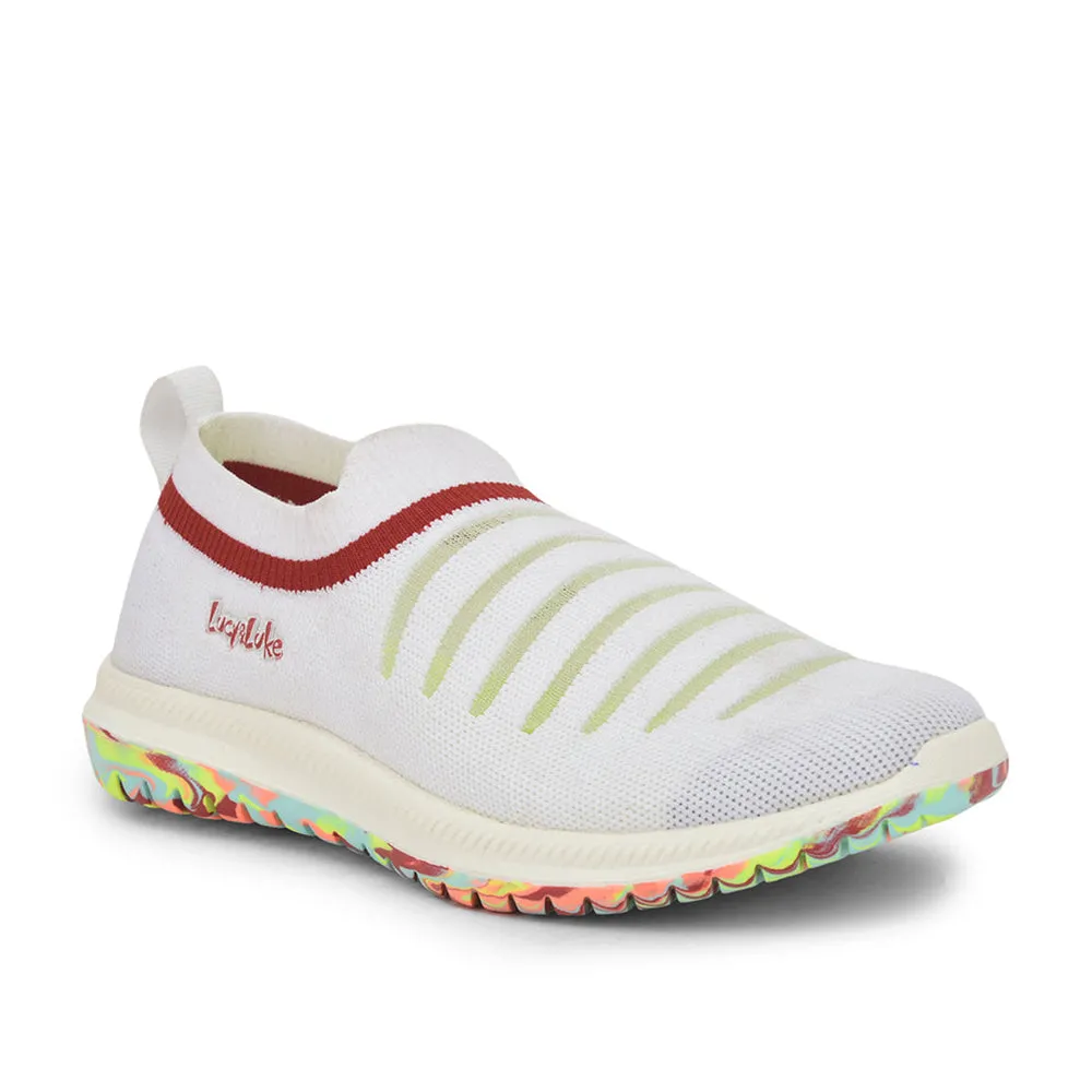 Lucy & Luke (White) Sports Lacing Shoes For Kids JAMIE152EL By Liberty