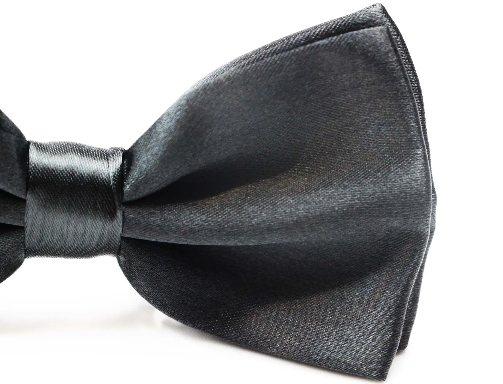 Mens Charcoal Solid Plain Colour Bow Tie