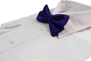 Mens Dark Purple Plain Coloured Checkered Bow Tie