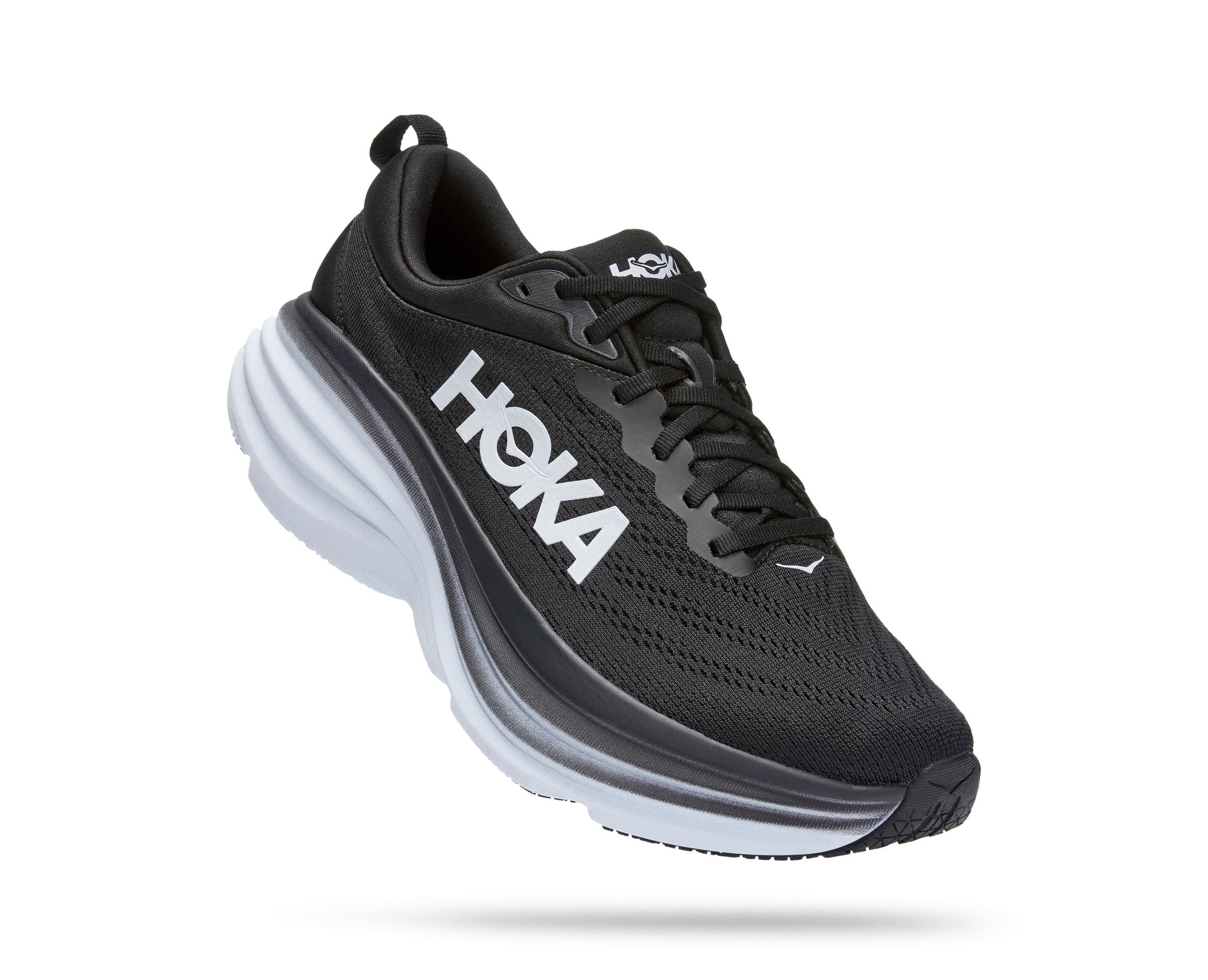 Men's HOKA Bondi 8 Running Shoe in Black / White