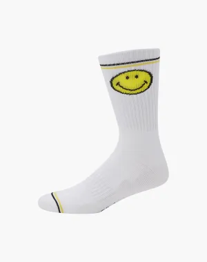 MENS SMILEY SPORTS CREW BAMBOO SOCK - KING SIZE