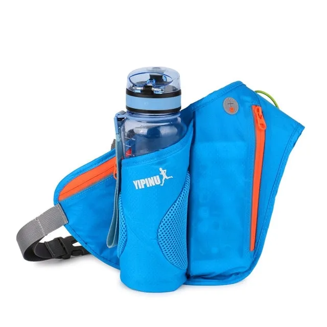 Multifunctional Outdoor Sports Water Bottle Running Waist for Men Women As Fanny Pack Bum Bag(Blue)