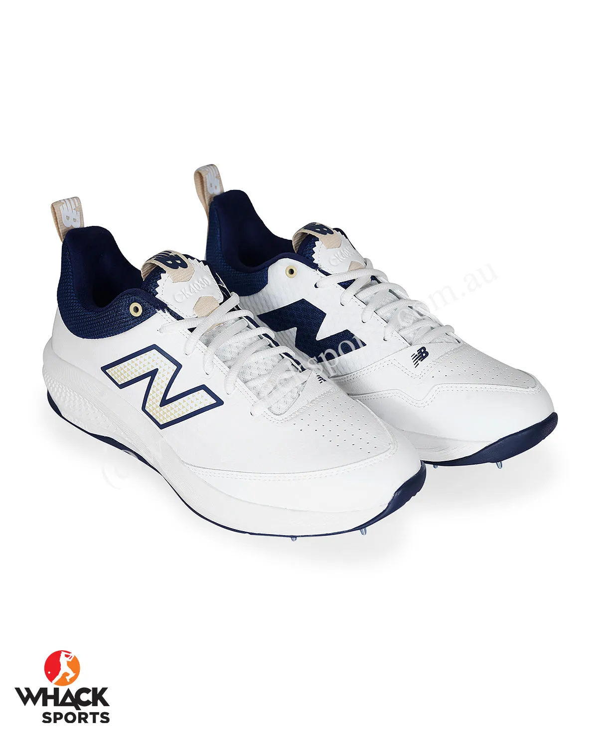 New Balance CK4030 N5 Cricket Shoes - Steel Spikes - White/Navy