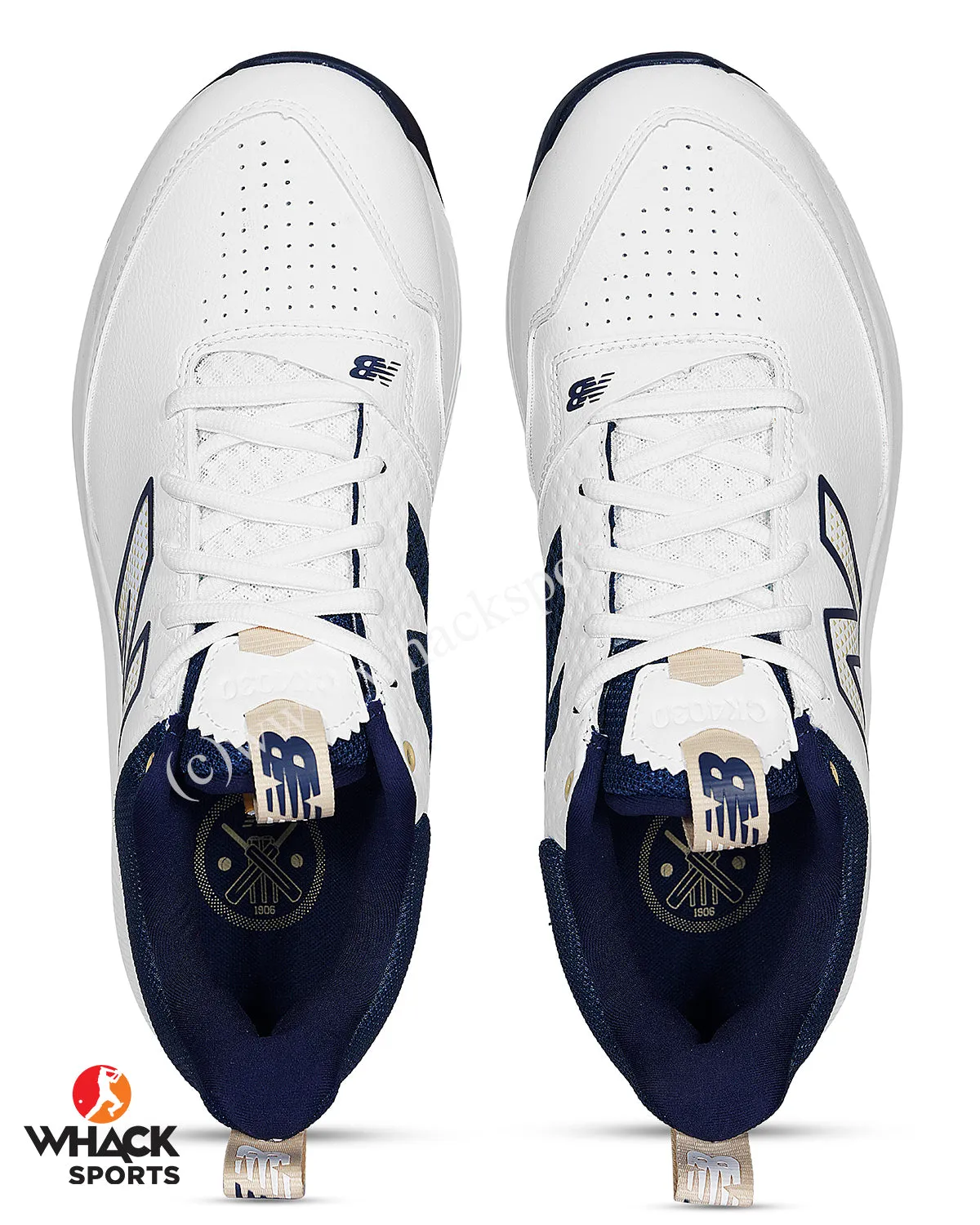 New Balance CK4030 N5 Cricket Shoes - Steel Spikes - White/Navy