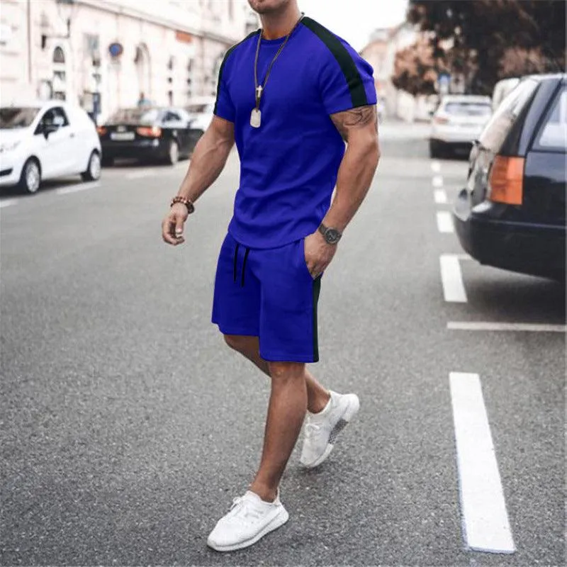 New Men's Short Sleeve Shorts Athletic Suit