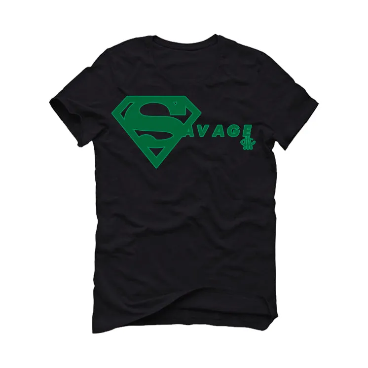 Nike SB x Air Jordan 4 “Pine Green” | illcurrency Black T-Shirt (SUPER SAVAGE)