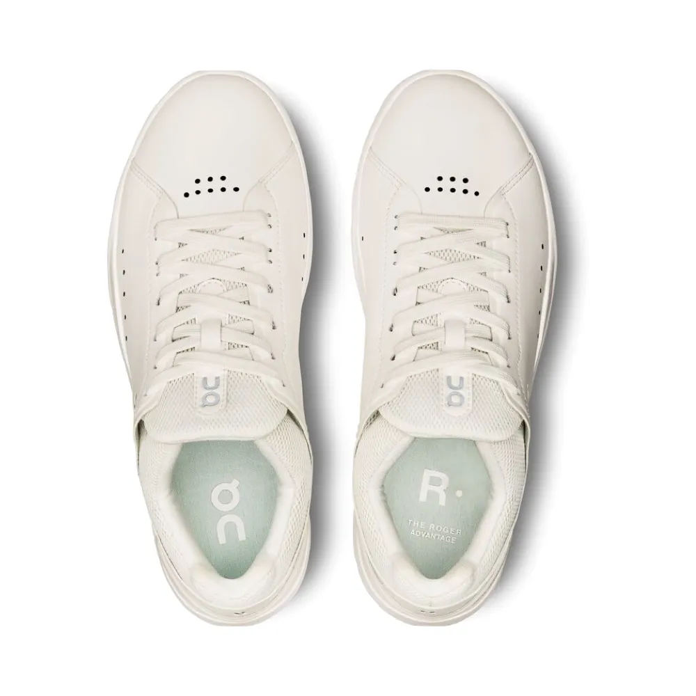 On Women's THE ROGER Advantage Sneaker in White/Undyed