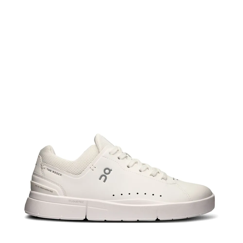 On Women's THE ROGER Advantage Sneaker in White/Undyed