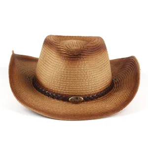 Outback West Cowboy Hat Men's Women's Straw Felt Canvas Outdoor Travel Sun Hat