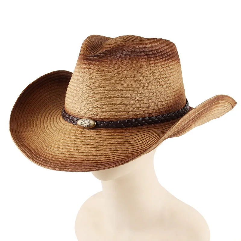 Outback West Cowboy Hat Men's Women's Straw Felt Canvas Outdoor Travel Sun Hat