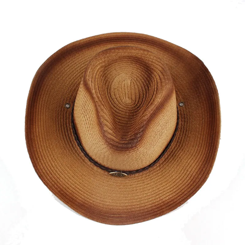 Outback West Cowboy Hat Men's Women's Straw Felt Canvas Outdoor Travel Sun Hat