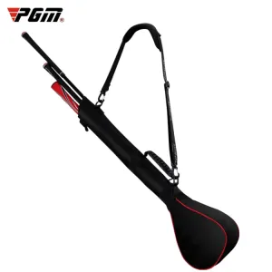 PGM Golf Foldable Portable Nylon Ball Bag(Black Red)