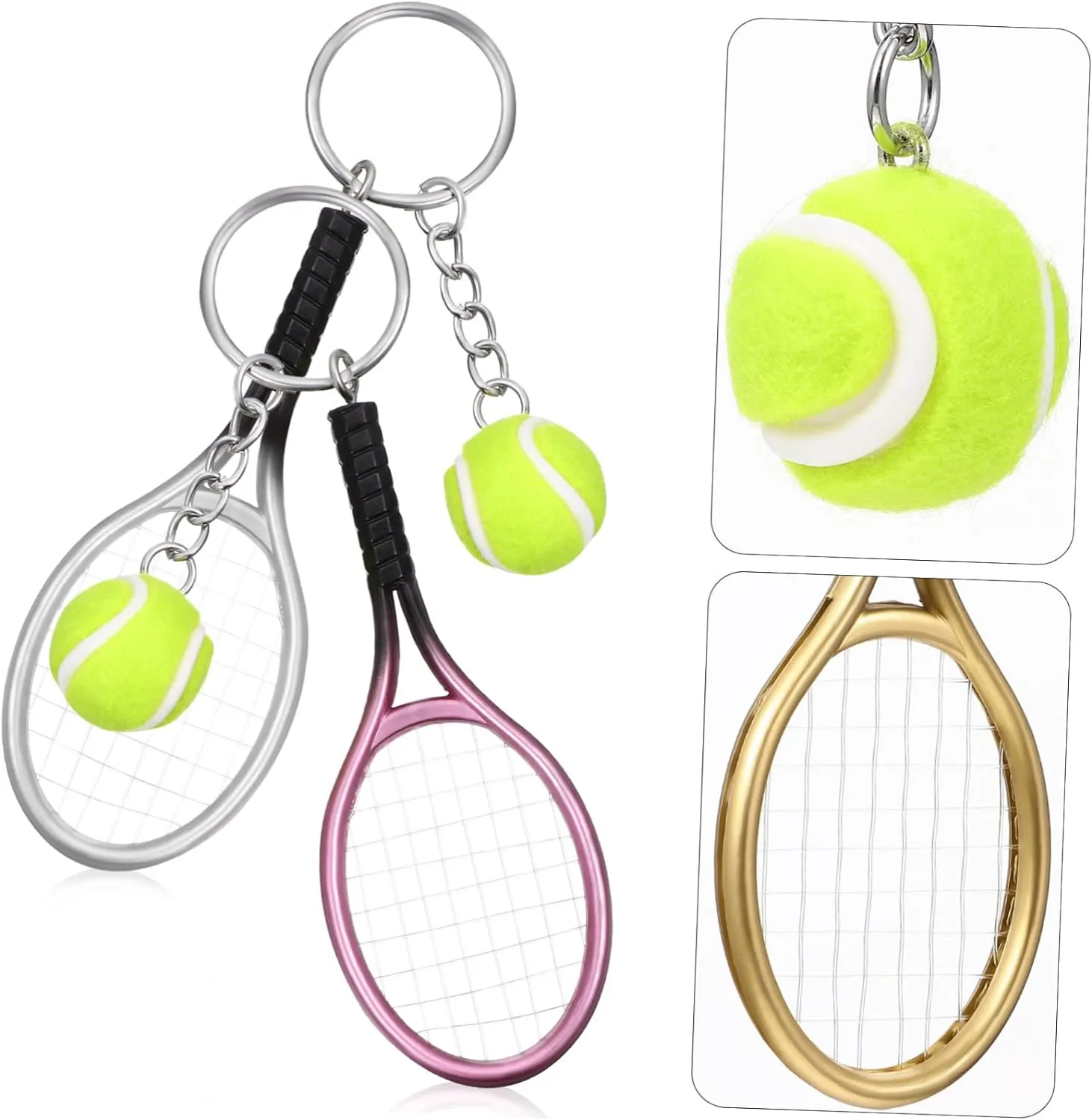 Premium Metal Tennis Keychain | Green | Perfect Gift for Tennis Lovers