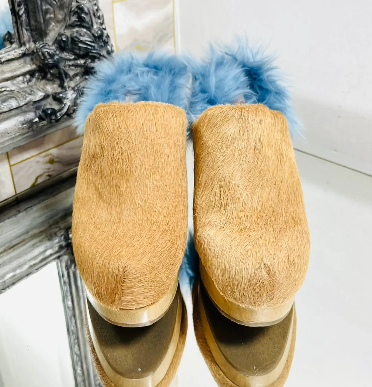 Rachel Comey Cow Hair & Alpaca Fur Clogs. Size 40.5