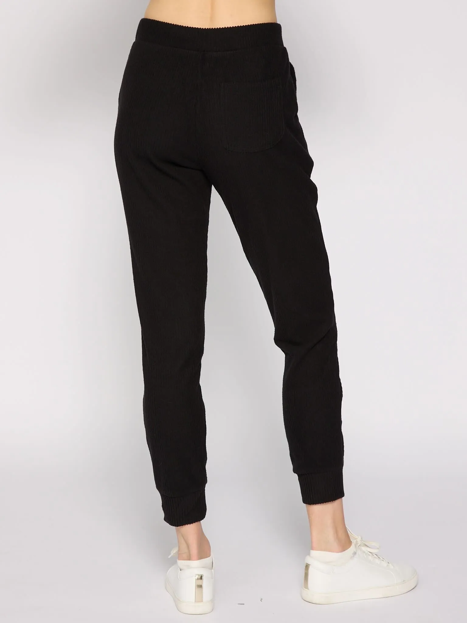 Rib Joggers in Black