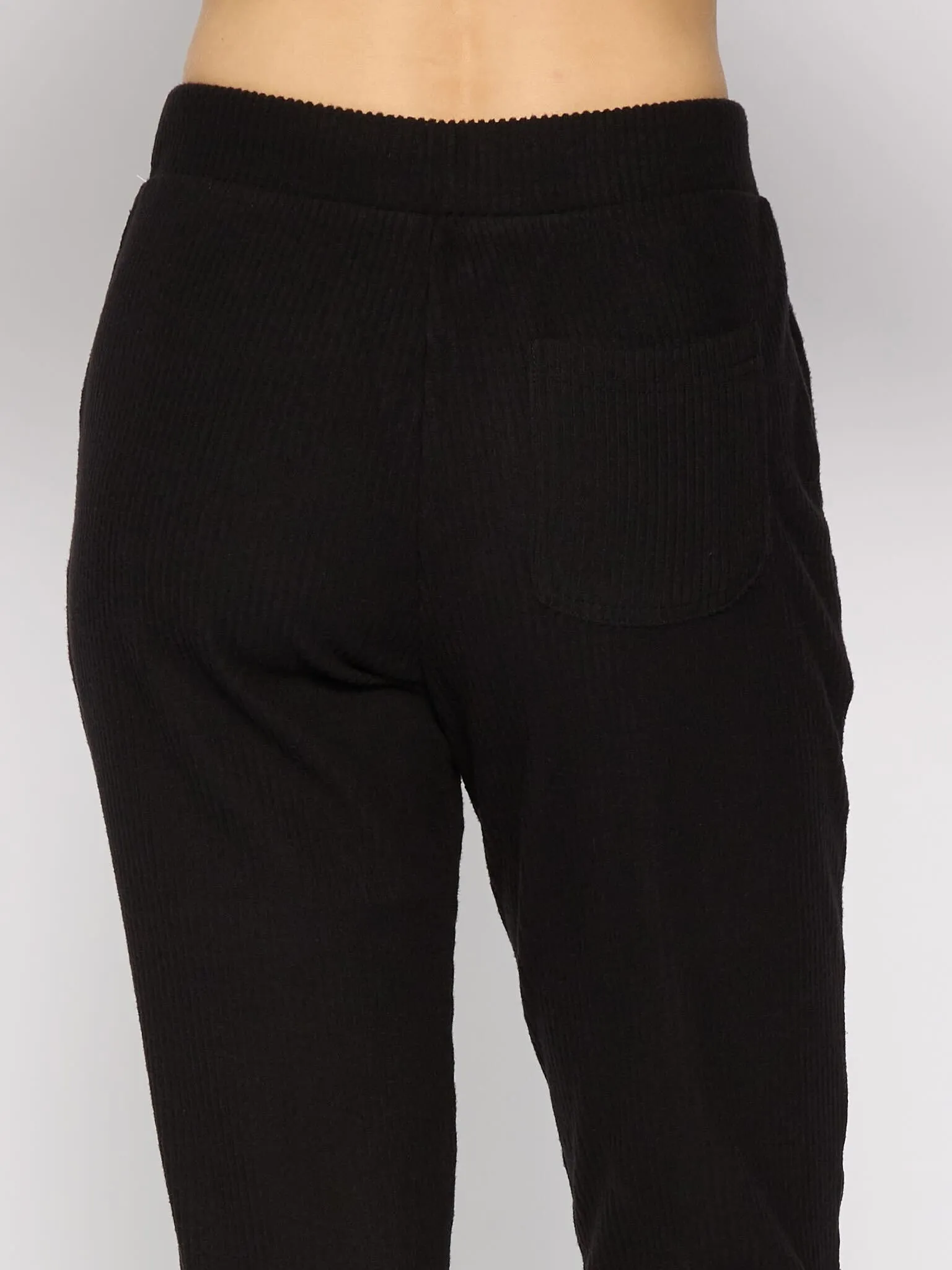 Rib Joggers in Black