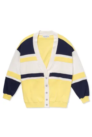 SAMPLE - Tennis Cardigan - Yellow Colorblock