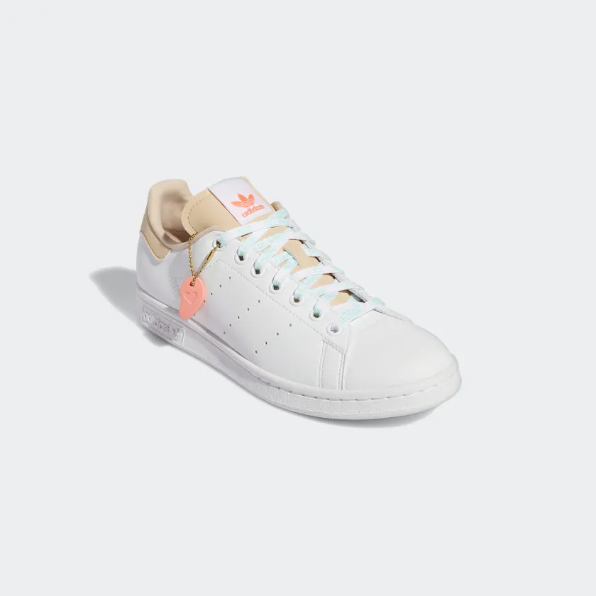 Scarpe Donna ADIDAS Sneakers linea Stan Smith colore Bianco Cipria e Rosso