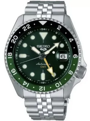 Seiko 5 Sports SKX GMT Bi-Colour Green Stainless Steel Men's Watch SSK035K1