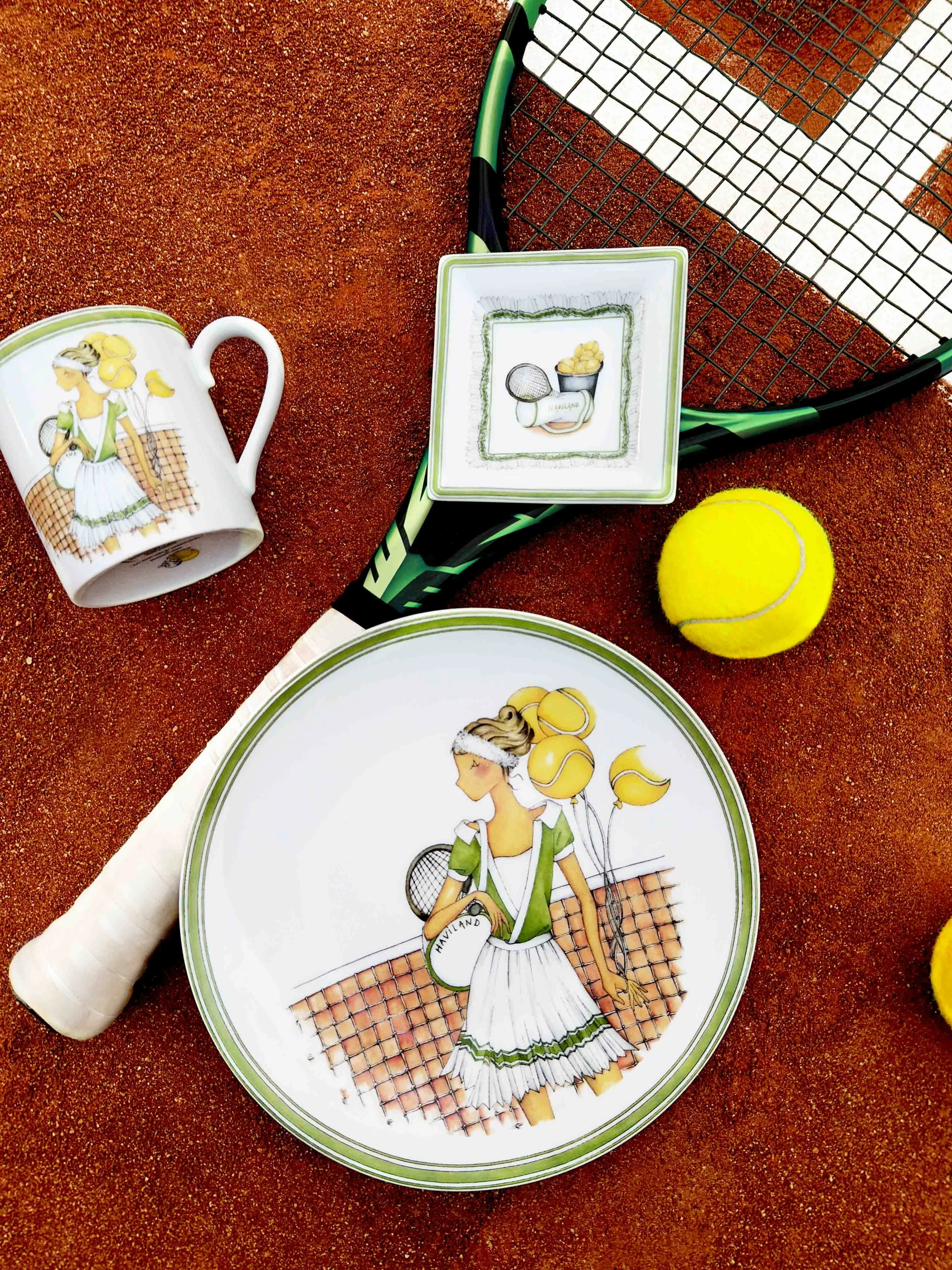 Set of 2 Dessert Plates LES WEEKENDS DE MLLE TENNIS