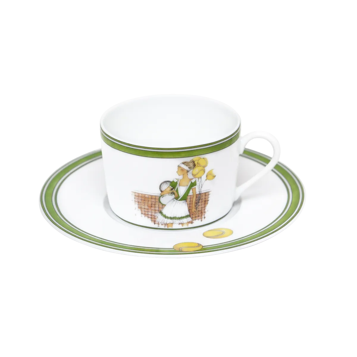 Set of 2 Teacups and Saucers Les Weekends de Mlle TENNIS