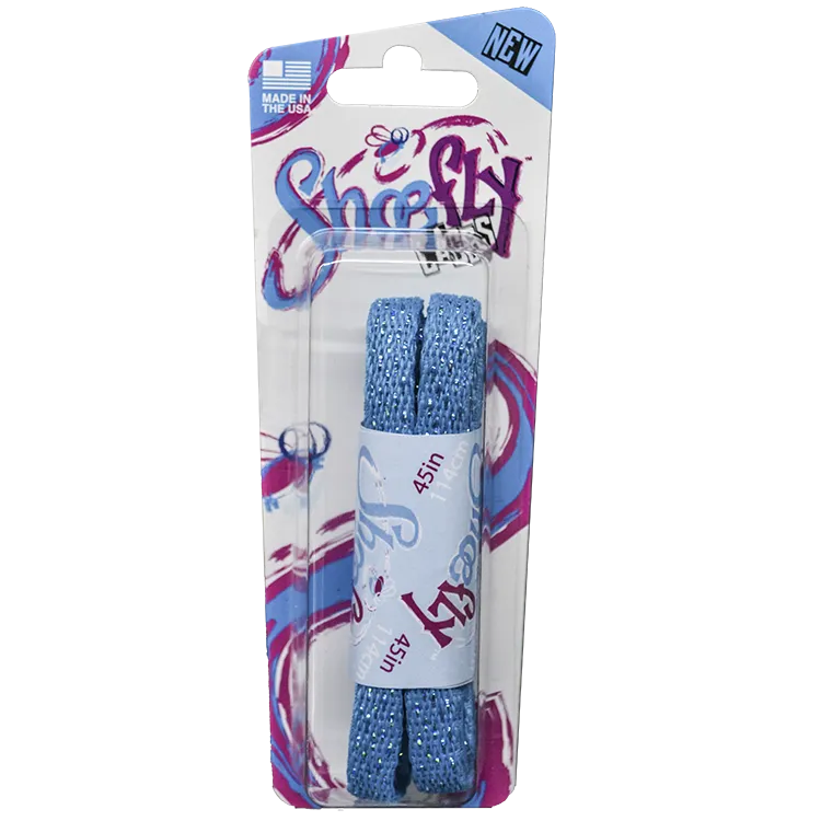 ShoeFlys ® Fashion Laces | Neon Blue Sparkle