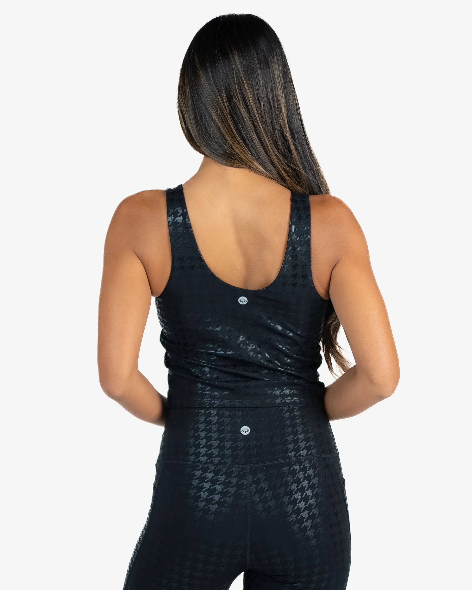 Skin Shakti Tank (Mid-Length) - Black Houndstooth