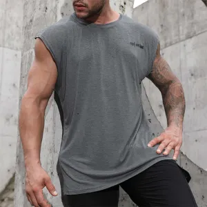 Sleeveless T-Shirt Men 2021 new summer fitness vest European and American trend loose large size candied male sports bottoming shirt