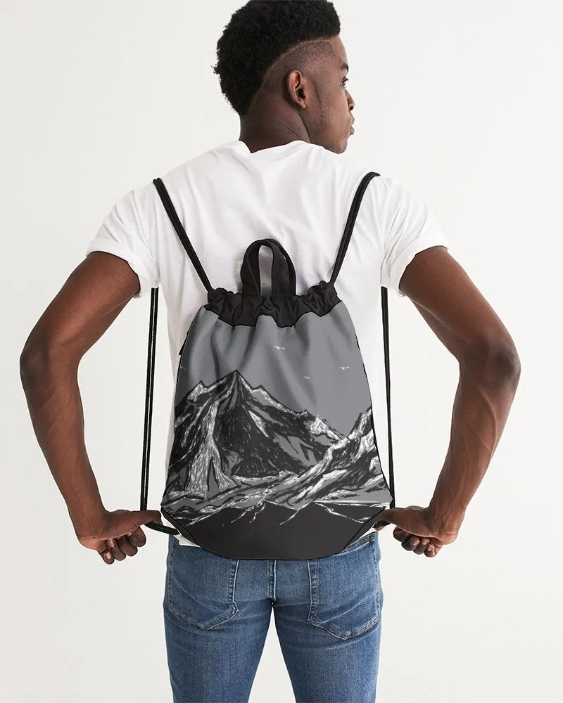 Snow Mountain Canvas Drawstring Bag