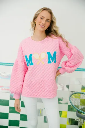 TENNIS MOM QUILTED PULLOVER