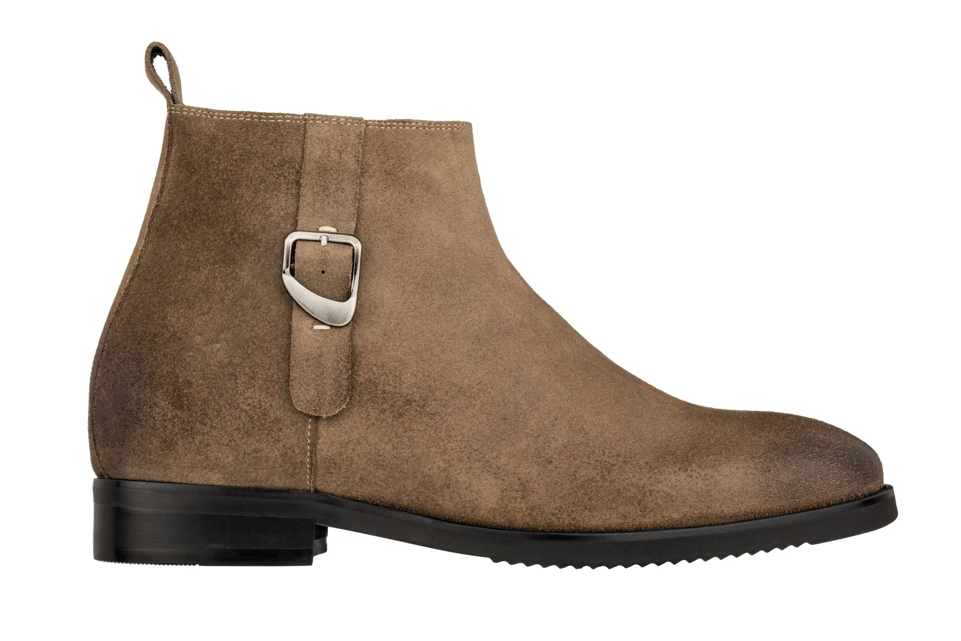 TOTO - K92083 - 3 Inches Taller (Nubuck Coffee Brown) - Chelsea Ankle Boots