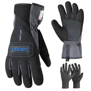 Waterproof Winter Work Gloves Men with Long Cuff, Warm 3M Insulate Lining, Cold Weather for Outdoor Activities