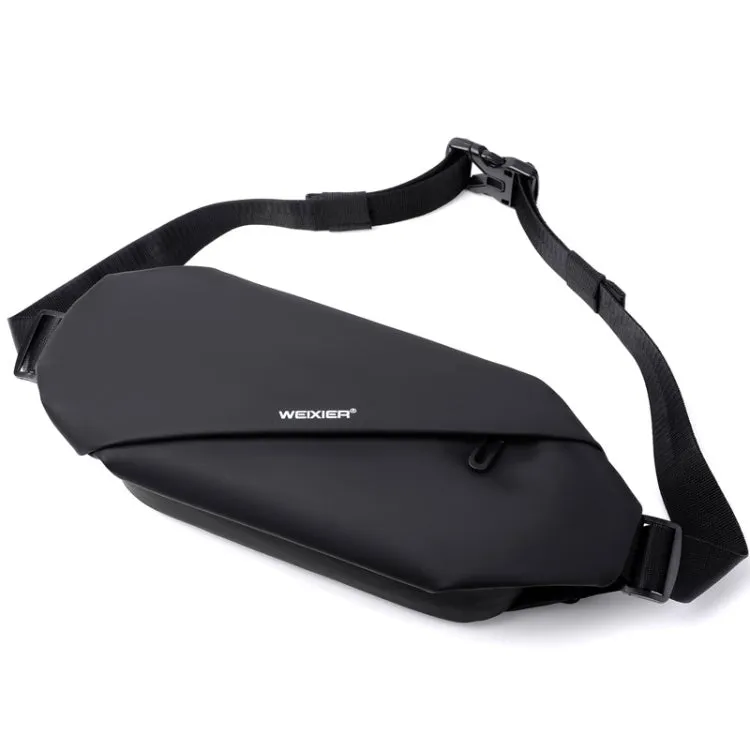 WEIXIER 8641 Men Running Waterproof Waist Bag Multifunctional Chest Bag Sports Leisure One-Shoulder Bag(Black)