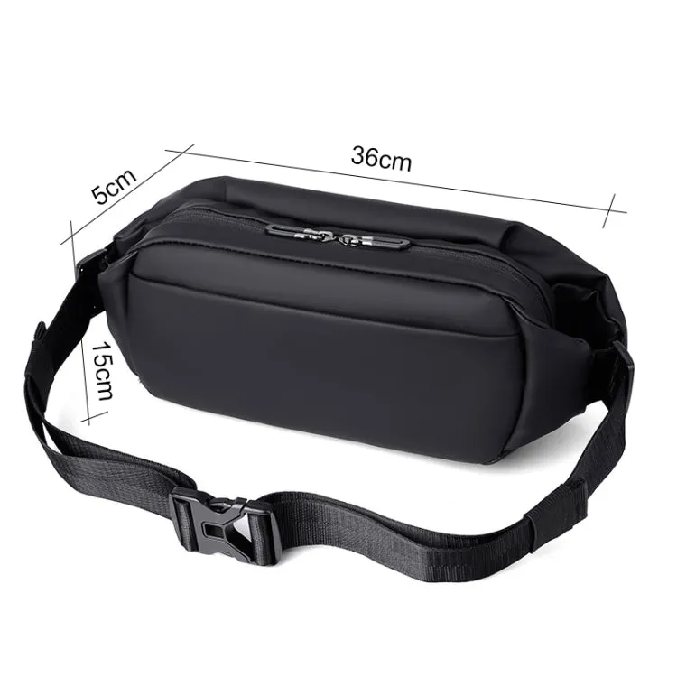 WEIXIER 8641 Men Running Waterproof Waist Bag Multifunctional Chest Bag Sports Leisure One-Shoulder Bag(Black)