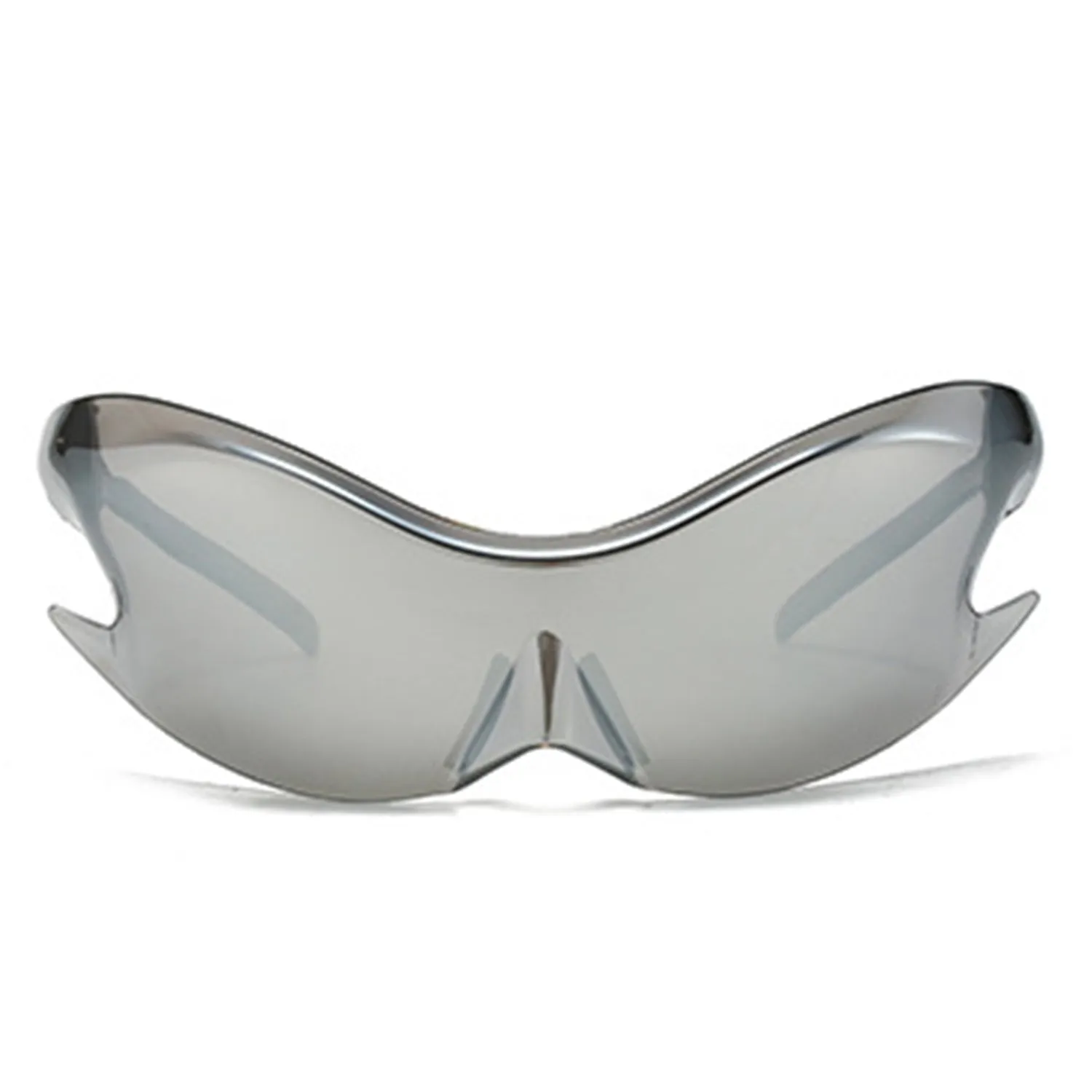 Whiestan - Futuristic Mirrored Sleek Wrap Around Sports Sunglasses