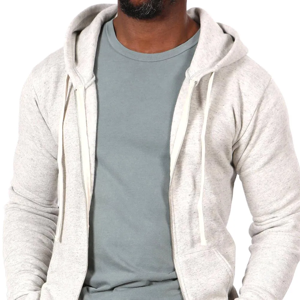 White Heather Salt & Pepper Full Zip Hoodie