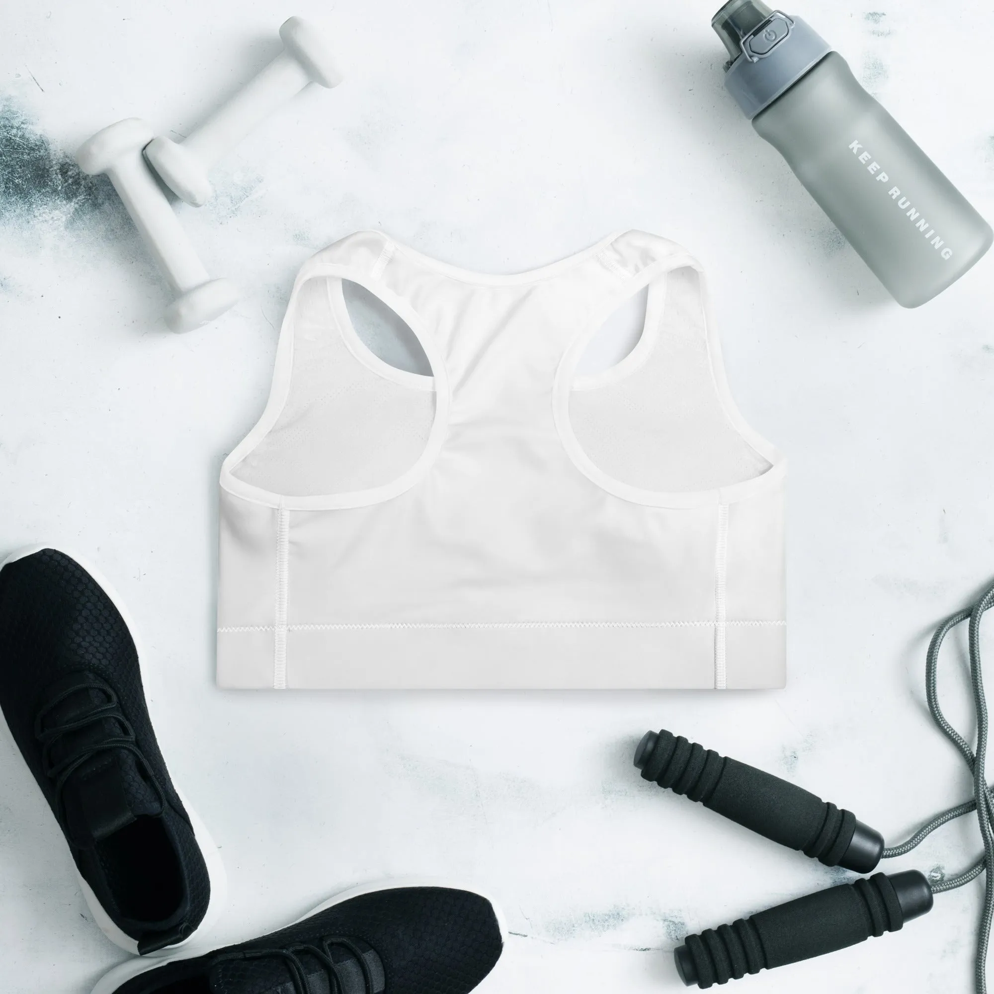 White Padded Sports Bra