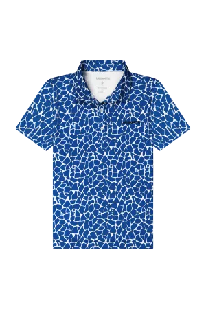 Womens Breezy Polo - Blue Giraffe